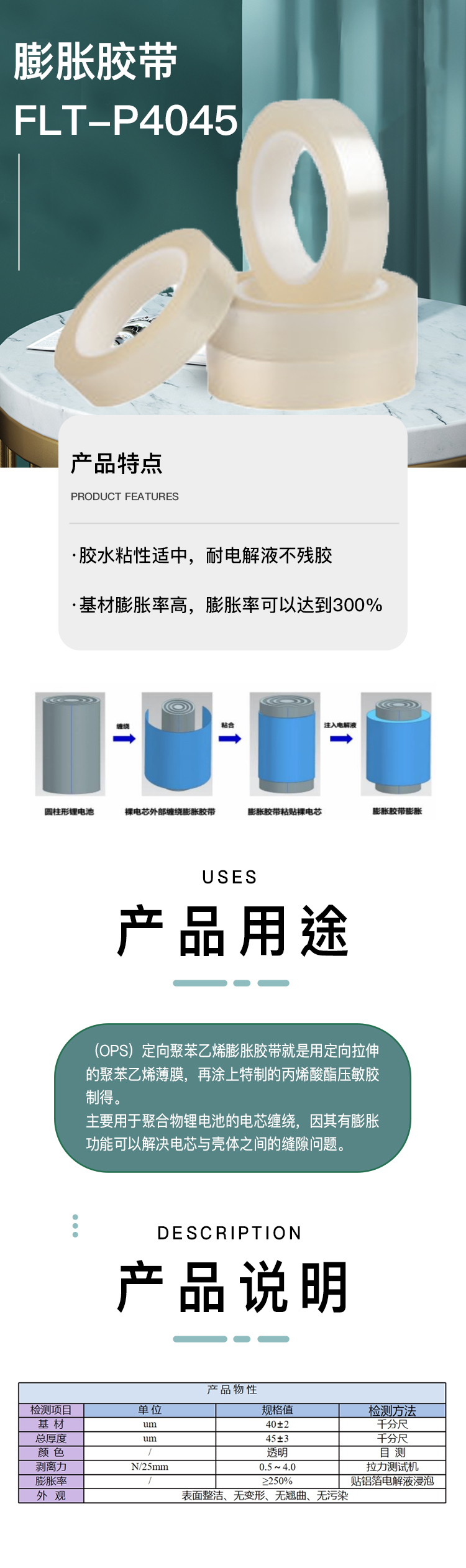 膨胀胶带 FLT-P4045_新能多多旗舰店_新能多多